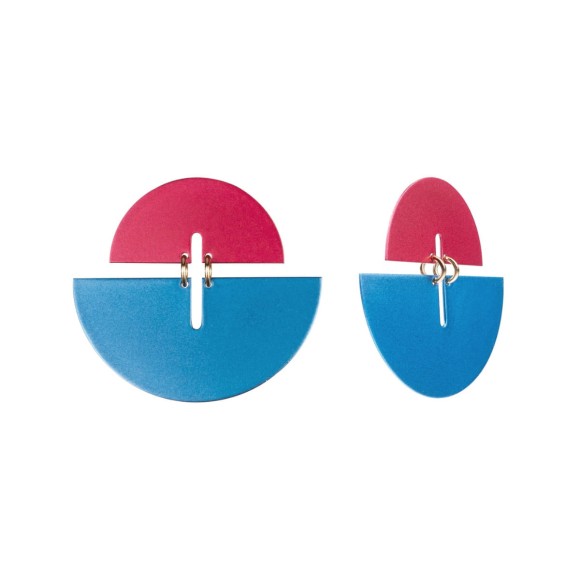 Dwukolorowe kolczyki w okrągłym kształcie z kolekcji Tache, ORSKA biżuteria