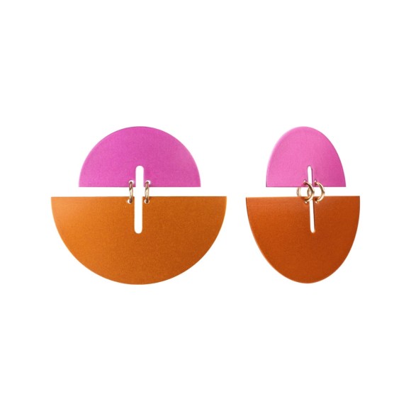 Różowo - pomarańczowe kolczyki z kolekcji Tache, marki ORSKA biżuteria