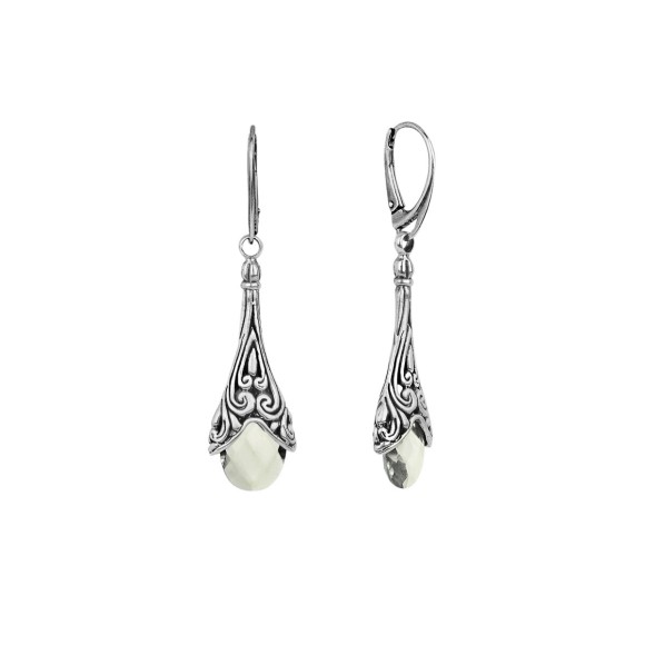 Srebrne kolczyki na biglu z ametystami z kolekcji Duo