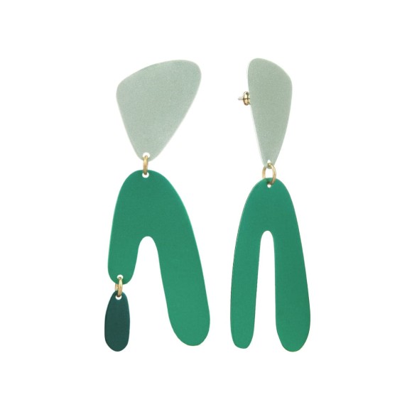Zielone, asymetryczne kolczyki z kolekcji Tache TAK38-4 ORSKA
