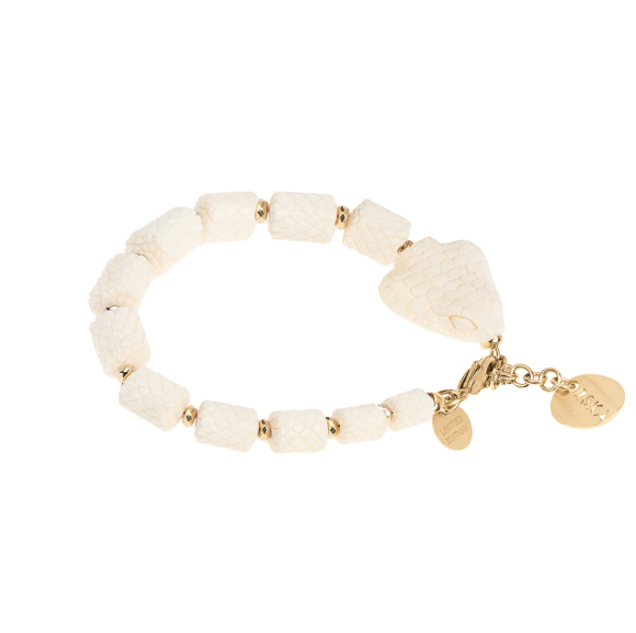 Limitowana, biała bransoletka w formie węża z kolekcji Kembali 
 KEA58-2-ORSKA