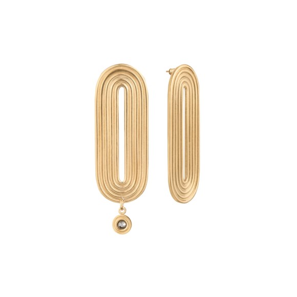 Owalne kolczyki z szarym kryształem z kolekcji Holos HOK42-4 ORSKA