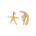Asymetryczne, złote kolczyki rozgwiazdy z kolekcji Maris