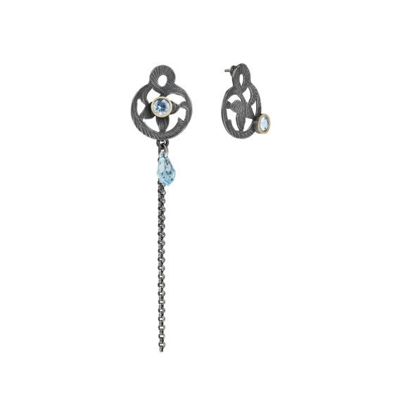 Asymetryczne kolczyki z kolekcji Maroko w grafitowym kolorze 
 MRK38-2 ORSKA