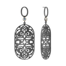 Lace stud earrings with blue zirconia from the Morocco collection