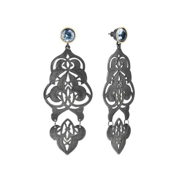 Długie, oksydowane kolczyki na sztyfcie z kolekcji Maroko MRK52-1 ORSKA