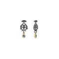 Graphite earrings with gold and blue pendants from the Morocco collection - ORSKA