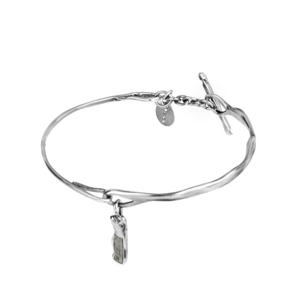 Srebrna bransoletka z zawieszką z meteorytem kolekcji Meteoros