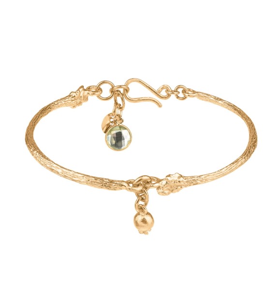 Gold-plated bracelet with a berry and aquamarine
