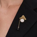 Artystyczny pin onyksem i masą perłową z kolekcji Parer PRB26-1 ORSKA