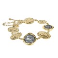 Gold-plated bracelet with decorative seals and medallions from the Semios collection