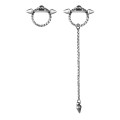 Asymmetrical oxidized nickel silver earrings from the Semios collection