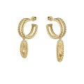 Double braided hoop earrings with decorative charms – Semios Collection SMK36-1 - ORSKA jewelry store