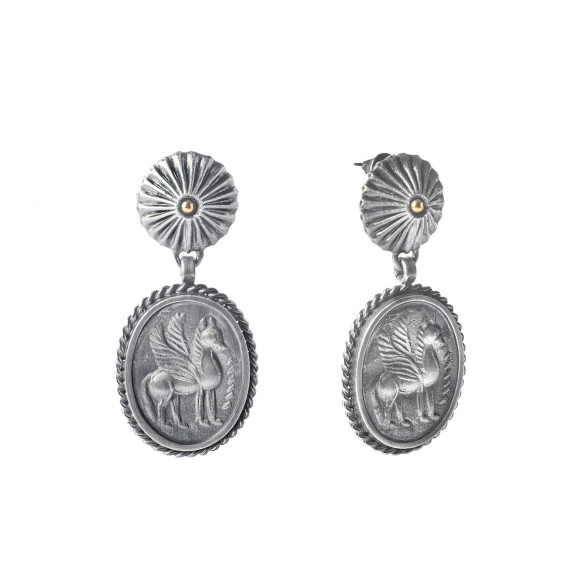 Silver Pegasus earrings from the Semios collection SMK58-1