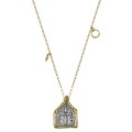 Long gold-plated necklace with a decorative pendant from the Semios collection