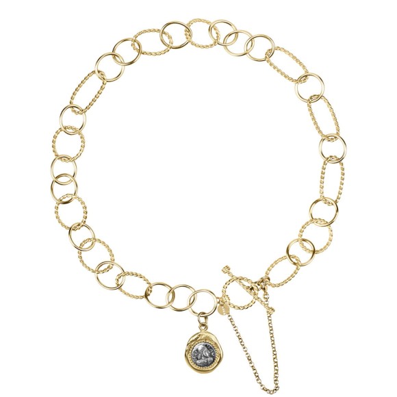 Necklace with irregular links and seal-shaped pendant from the Semios collection SMN56-1