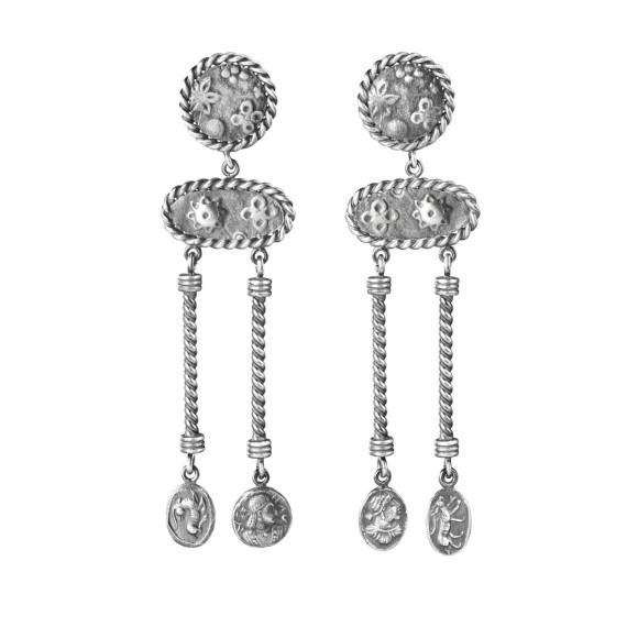 Long Earrings with Medallion Fragments from the Semios collection