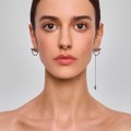 Asymmetrical oxidized nickel silver  earrings from the Semios collection SMK32-1 - ORSKA