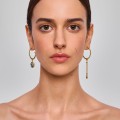 Asymmetrical gold-plated hoop earrings – ORSKA Semios Collection SMK36-2