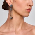 Long Earrings with Medallion Fragments from the Semios collection SMK78-1 - ORSKA jewelry store