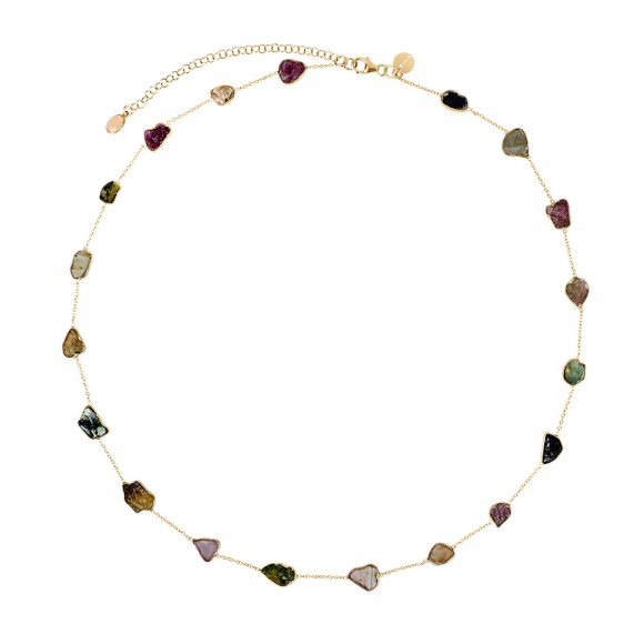 Long necklace with colorful tourmalines from the Aurora collection