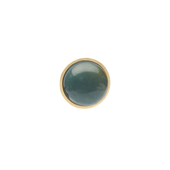 Round pin with dark green jade from the Guatemala collection