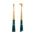 Long dangling earrings with green jade from the Guatemala Collection
