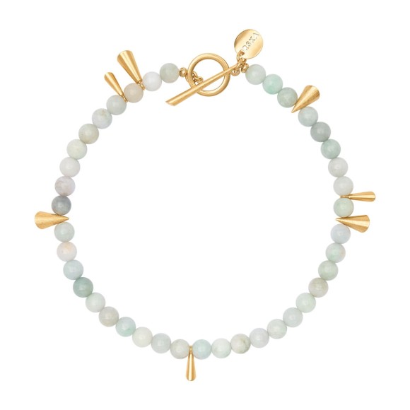 Short necklace made of green jade with geometric pendants from the Guatemala Collection – ORSKA