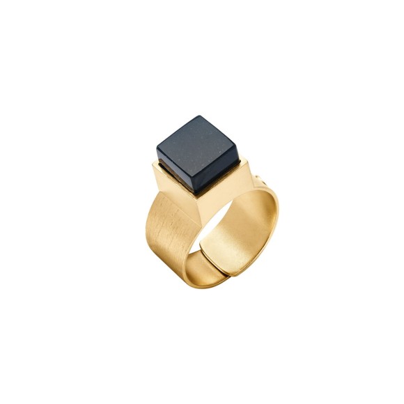 Ring with black jade from the Guatemala Collection – ORSKA Jewelry