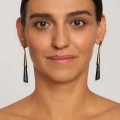 Long earrings with green jade from the Guatemala Collection
