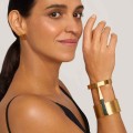 Gold-plated bracelet – jade cuff from the Guatemala collection – ORSKA