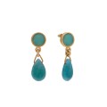 Gold-plated drop earrings with natural stones from the Gelato collection