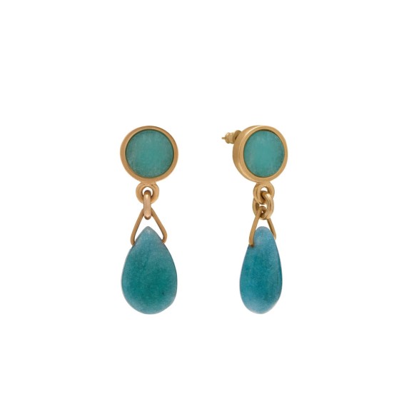 Gold-plated drop earrings with natural stones from the Gelato collection