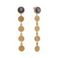 Gold-plated long earrings with kyanite from the Gelato collection