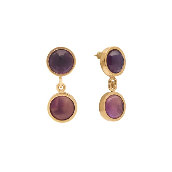 Gold-plated amethyst earrings from the Gelato collection