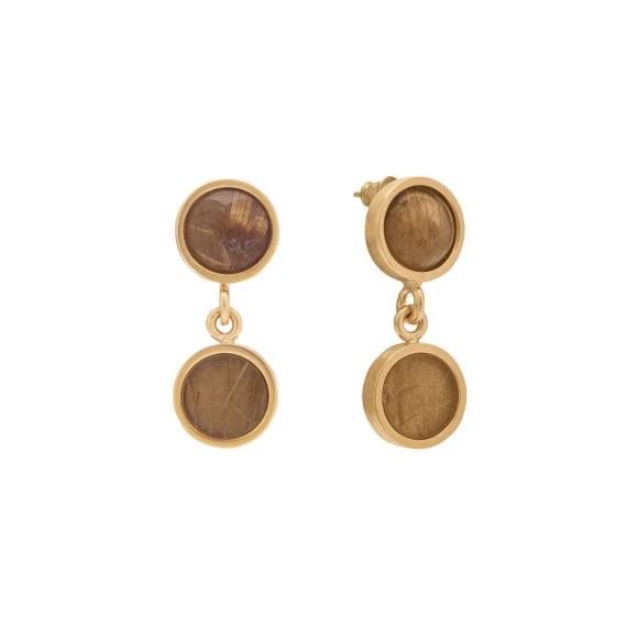Gilded earrings with rutilated quartz from the Gelato collection