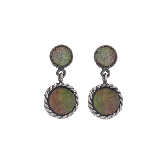 Silver earrings with labradorite from the Semios collection