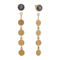 Gold-plated long earrings with a blue stone from the Gelato collection - ORSKA
