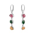 Siver earrings with colorful tourmalines from the Aurora collection - ORSKA