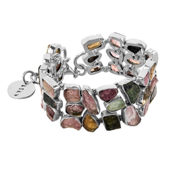 Wide bracelet with multicolored tourmalines from the Aurora collection - ORSKA