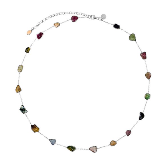 Long necklace with colorful tourmalines from the Aurora collection