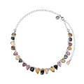 Silver collar necklace with tourmalines from the Aurora collection