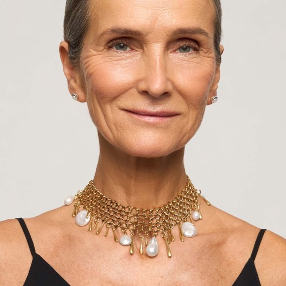 Naszyjnik choker z perłami od Orska biżuteria