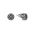 Hand-decorated silver stud earrings from the Minakari collection