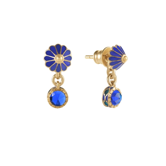 Blue, hanging earrings from the Minakari collection