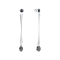 Long silver earrings from the Minakari collection