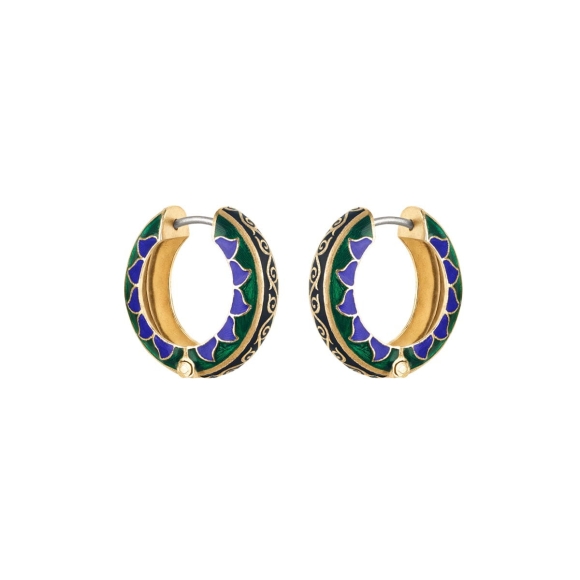Double-sided, hand-decorated hoop earrings from the Minakari collection