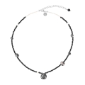 Necklace with black and white onyx pendants on a string from the Minakari collection