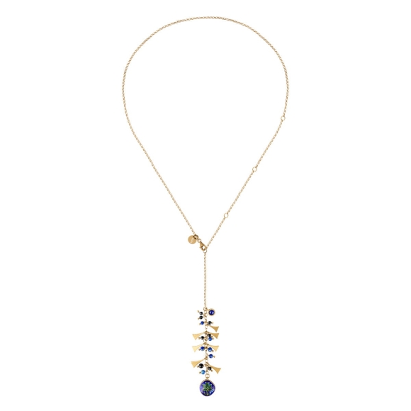 Long necklace with colorful pendants from the Minakari collection