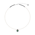 Pearl necklace with a double-sided pendant from the Minakari collection